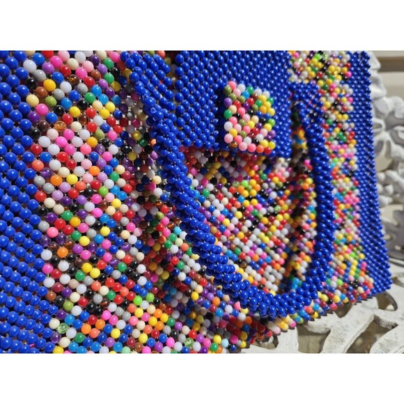 Handmade Multi-Colored Beaded Handbag EC! - Picture 2 of 12